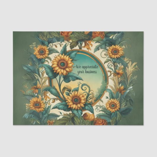 カスタマイズ可能なヒマワリ組織包装紙 薄葉紙 (正面)