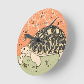 カスタマイズ可能なヒョウのカメの時計 ラウンド壁時計 (傾斜)