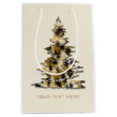 カスタマイズ可能なヒョウ印刷クリスマスツリー抱き枕 ミディアムペーパーバッグ (正面)