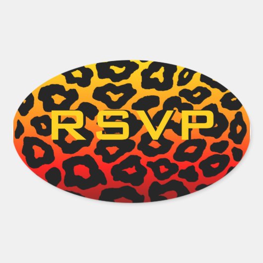 カスタマイズ可能なヒョウ 楕円形シール (正面)
