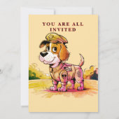 カスタマイズ可能なヒーローのパーティーフラット招待状 招待状 (裏面)