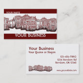 カスタマイズ可能なビクトリアンレッドホームの名刺 名刺 (正面/裏面)