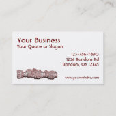 カスタマイズ可能なビクトリアンレッドホームの名刺 名刺 (裏面)