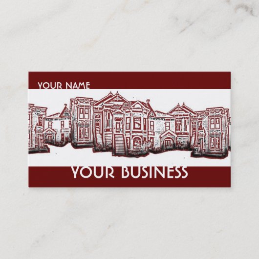 カスタマイズ可能なビクトリアンレッドホームの名刺 名刺 (正面)