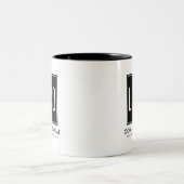 カスタマイズ可能なビジネスプロモーションロゴ ツートーンマグカップ (中央)
