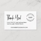 カスタマイズ可能なビジネスロゴ割引コード 名刺 (正面)