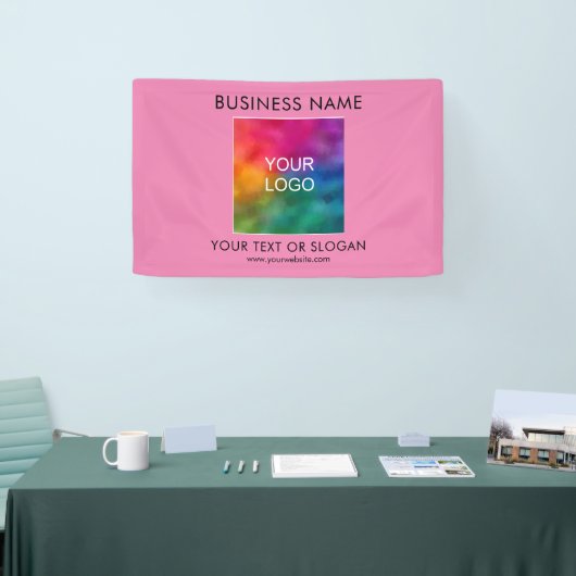 カスタマイズ可能なビジネスロゴ文字カラーテンプレート 横断幕 (トレードショー)