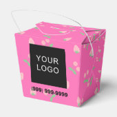 カスタマイズ可能なビジネスロゴ電話ピンクテイクアウト フェイバーボックス (裏面サイド)