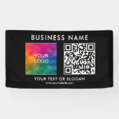 カスタマイズ可能なビジネスロゴQRコードモダン屋外 横断幕 (横)