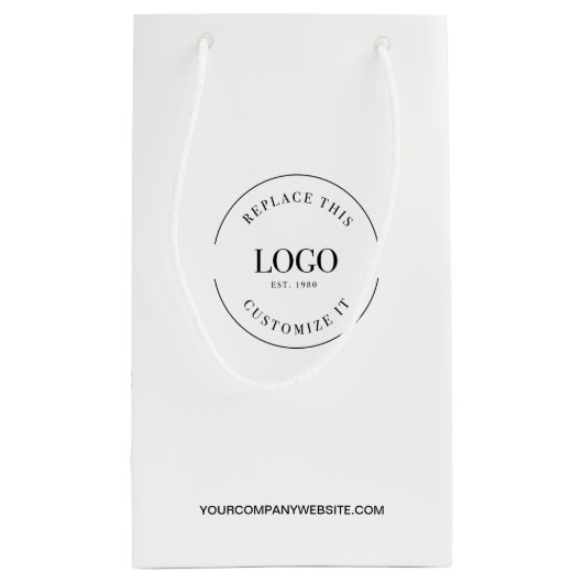 カスタマイズ可能なビジネス会社のWebサイトあなたのロゴ私 スモールペーパーバッグ (裏面)