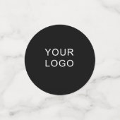 カスタマイズ可能なビジネス追加ロゴモダンブラック コンフェッティ (スモール正面)