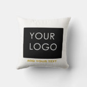 カスタマイズ可能なビジネス追加ロゴ白モダン色 クッション (裏面)