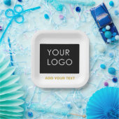 カスタマイズ可能なビジネス追加ロゴ白モダン色 ペーパープレート (パーティー)