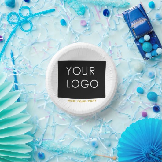 カスタマイズ可能なビジネス追加ロゴ白モダン色 ペーパーボウル (パーティー)