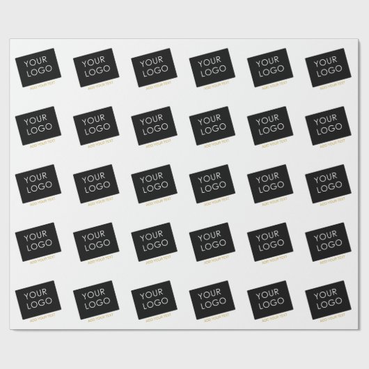 カスタマイズ可能なビジネス追加ロゴ白モダン色 ラッピングペーパー (フラット)