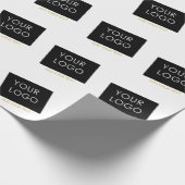 カスタマイズ可能なビジネス追加ロゴ白モダン色 ラッピングペーパー (角)