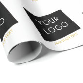 カスタマイズ可能なビジネス追加ロゴ白モダン色 ラッピングペーパー (ロールコーナー)