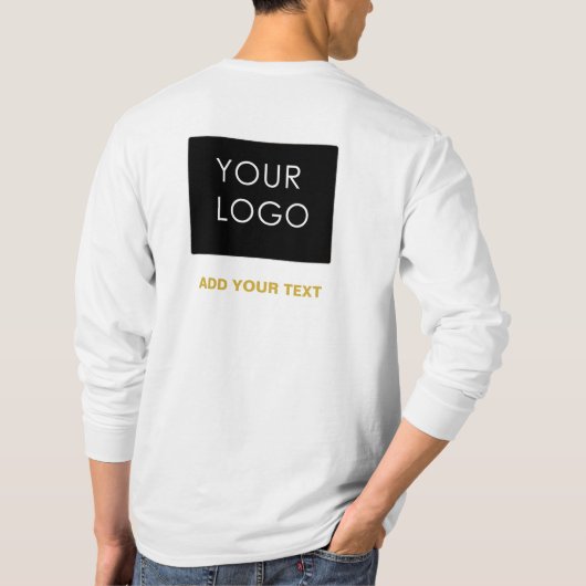カスタマイズ可能なビジネス追加ロゴ白モダン色 Tシャツ (裏面)