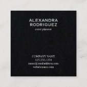 カスタマイズ可能なビジネスQRコードミニマルブラック スクエア名刺 (裏面)