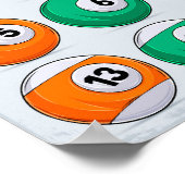 カスタマイズ可能なビリヤードのボールポスター ポスター (角)