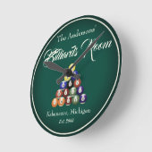 カスタマイズ可能なビリヤード・プールのテーブル・ルーム ラウンド壁時計 (傾斜)