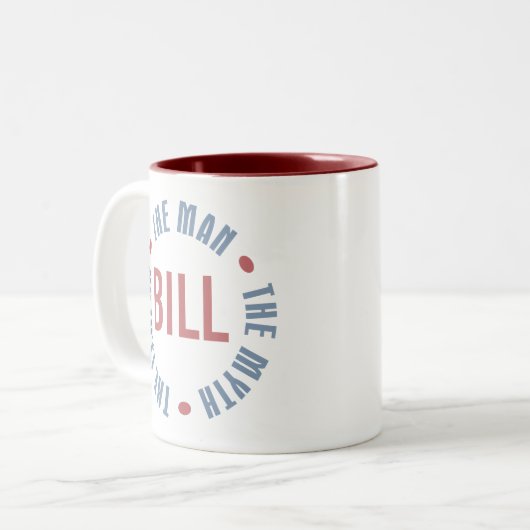 カスタマイズ可能なビルの人の神話の伝説 ツートーンマグカップ (正面左)