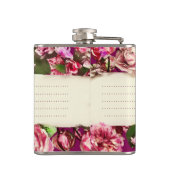 カスタマイズ可能なビンテージガーリーフラワー Joy To The World フラスク (裏面)