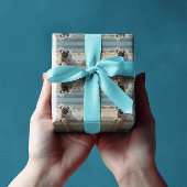 カスタマイズ可能なビーチでHappy Pug ラッピングペーパー