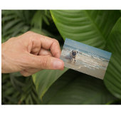 カスタマイズ可能なビーチでHappy Pug 名刺