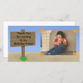 カスタマイズ可能なビーチの印の写真カード サンキューカード (正面/裏面)