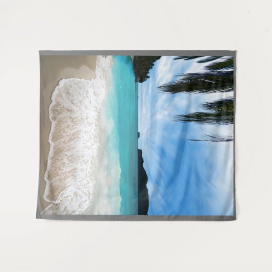 カスタマイズ可能なビーチシーンの背景ボード タペストリー (正面(横))