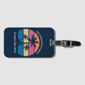 カスタマイズ可能なビーチトリップキュートブルーパームツリー ラゲッジタグ (正面横)