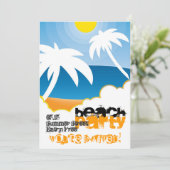 カスタマイズ可能なビーチパーティの招待状 招待状 (スタンド正面)