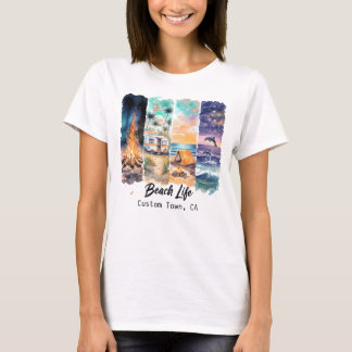 カスタマイズ可能なビーチライフTシャツ Tシャツ