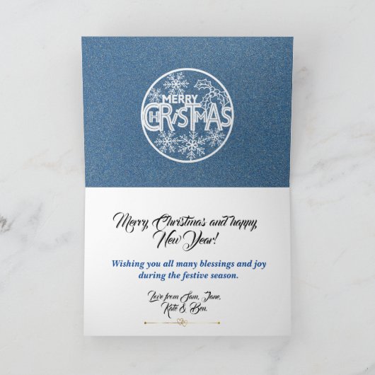 カスタマイズ可能なビーチ海クリスマスグリーティングカード シーズンカード (内部)