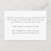 カスタマイズ可能なビーチ結婚式の調節カード エンクロージャーカード (裏面)