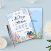 カスタマイズ可能なビーチ結婚式招待状 招待状