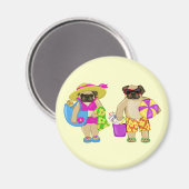 カスタマイズ可能なビーチPUGマグネット マグネット (正面/裏面)