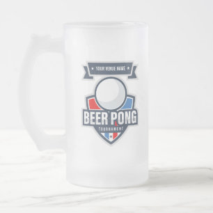 カスタマイズ可能なビールPongのトーナメントのロゴ フロストグラスビールジョッキ