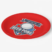 カスタマイズ可能なビールPongのトーナメントのロゴ ペーパープレート (アングル)