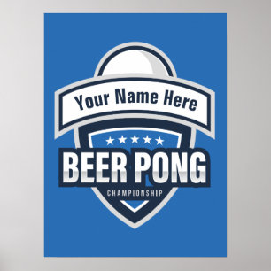 カスタマイズ可能なビールPong選手権のロゴ ポスター