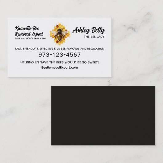 カスタマイズ可能なビー取り外し名刺 名刺 (正面/裏面)