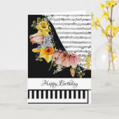 カスタマイズ可能なピアノカード カード (黄色い花)