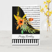 カスタマイズ可能なピアノカード カード (黄色い花)