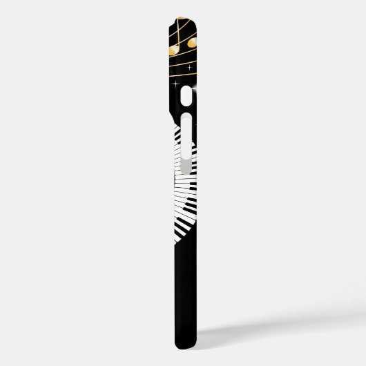 カスタマイズ可能なピアノ鍵と金ゴールド音符のiphon Case-Mate iPhoneケース (裏面 / 左)