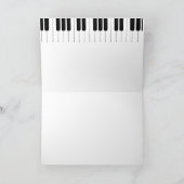 カスタマイズ可能なピアノ音楽挨拶状 カード (内部)