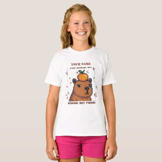 カスタマイズ可能なピクセルカピバラTシャツ - 名前入り Tシャツ