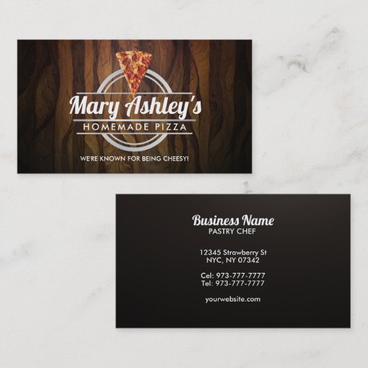 カスタマイズ可能なピザの名刺 名刺 (正面/裏面)