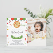 カスタマイズ可能なピザパーティの招待状 子供へ 招待状 (スタンド正面)