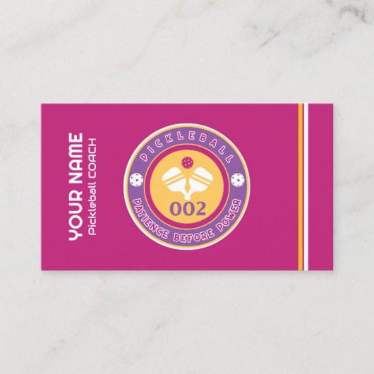 カスタマイズ可能なピックボールコーチピンク 名刺 (正面)